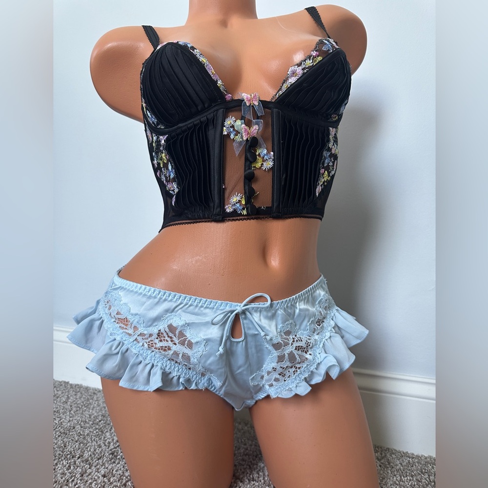 For love and lemons sexy blue satin pj bottom